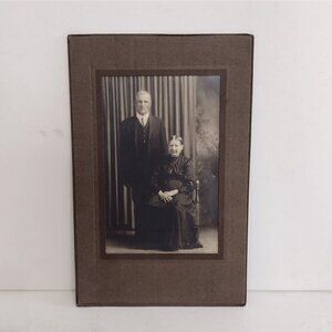 Vtg Antique 1930s? Sepia Photo Photography Elderly Couple Portrait Grandparents